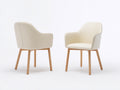 Sillas de comedor tapizadas 60 x 58 x 84 cm - beige y marrón claro - diseño moderno con respaldo envolvente y reposabrazos