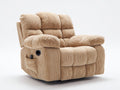 Sillón reclinable de tela acanalada 98x95x110 cm - Marrón claro-Negro - Respaldo acolchado reposabrazos y mecanismo reclinable para salón