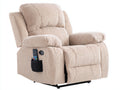 Sillón reclinable tapizado 98 x 92 x 105 cm - beige y negro - diseño acolchado con bolsillo lateral y control integrado
