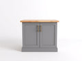 Aparador de madera 95x40x90 cm - Gris-Roble claro - 2 puertas y diseño moderno para salón