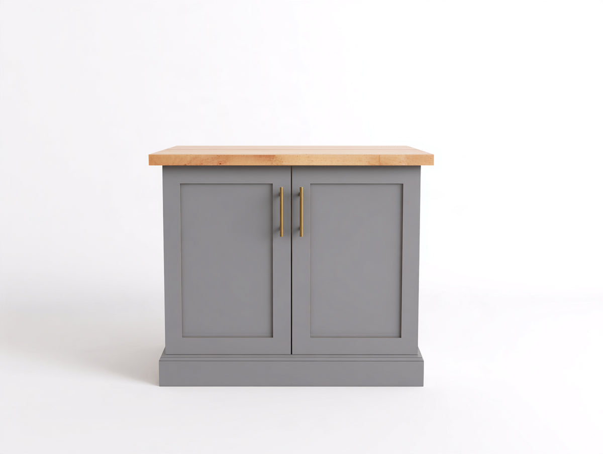 Aparador de madera 95x40x90 cm - Gris-Roble claro - 2 puertas y diseño moderno para salón