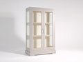 Vitrina de madera y vidrio 100x42x180 cm - Beige claro - Diseño moderno con 2 puertas acristaladas