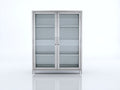 Vitrina de 2 puertas metal y vidrio 100x40x150 cm - Gris claro y plateado - 4 niveles y diseño moderno