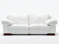 Sofá de 2 plazas 178x92x88 cm - blanco - tapizado acolchado con reposabrazos amplios y base efecto madera