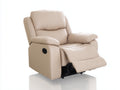 Sillón reclinable tapizado en cuero sintético 95 x 90 x 105 cm - Beige - Reposapiés extensible