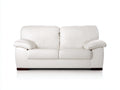 Sofá de 2 plazas de cuero sintético 170x90x88 cm - blanco - asiento acolchado y reposabrazos anchos