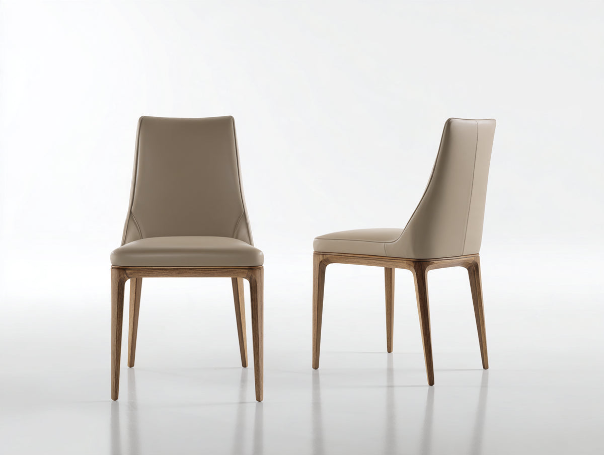 Sillas de comedor tapizadas 50 x 56 x 90 cm - marrón claro y marrón - diseño moderno con respaldo alto