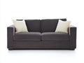 Sofá de 2 plazas 175x90x85 cm - gris oscuro - tapizado de tela con reposabrazos rectos y diseño moderno