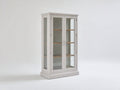 Vitrina de madera y vidrio 100x42x185 cm - Blanco-Roble claro - 2 puertas y diseño clásico para salón y comedor